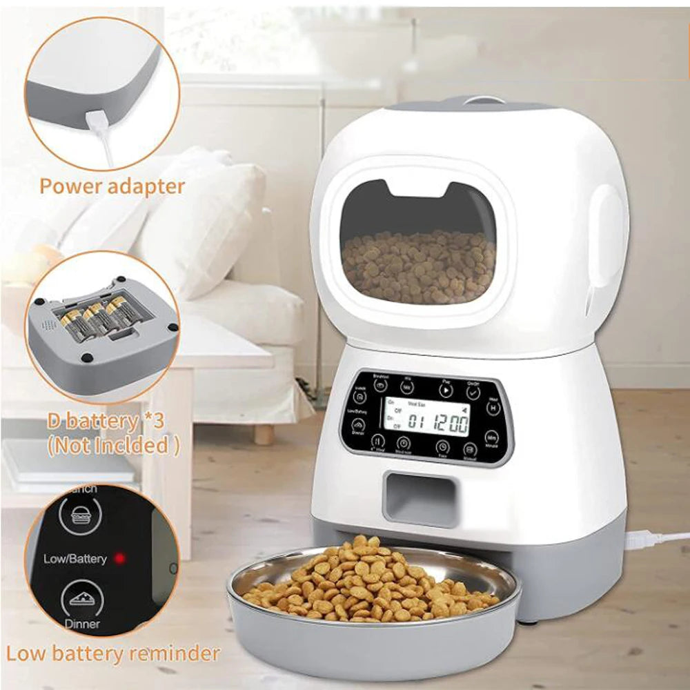 Bowl-icious Buddy' WIFI Automatic Feeder 3.5L Dry Food & 2L Water