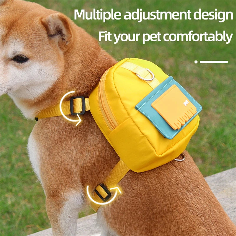 Woof & Wander' Backpack With Harness Collar For Small-Medium Paws