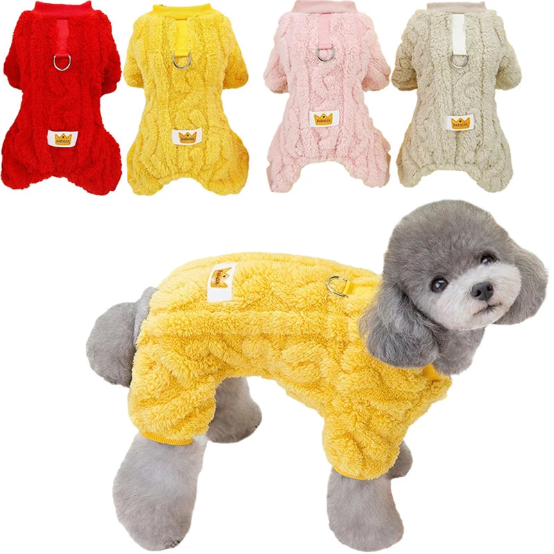 One-zie Woof-zie' Fleece Pajamas for Small-Medium Paws