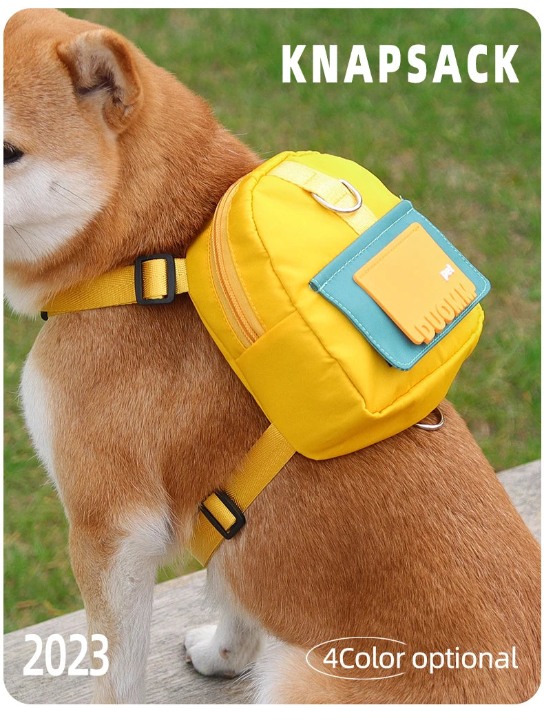 Woof & Wander' Backpack With Harness Collar For Small-Medium Paws