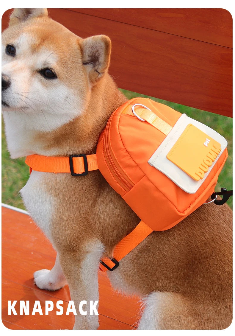 Woof & Wander' Backpack With Harness Collar For Small-Medium Paws