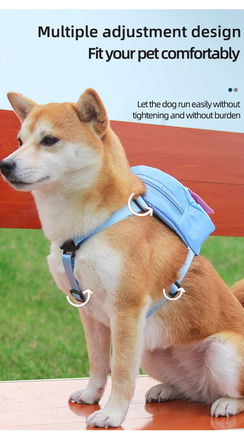 Woof & Wander' Backpack With Harness Collar For Small-Medium Paws